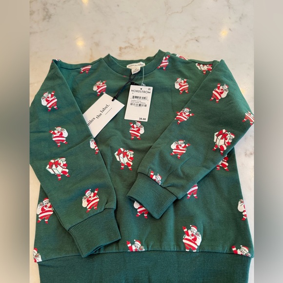 Miles The Label NWT Green Swearshirt with Santa Print - Picture 3 of 5